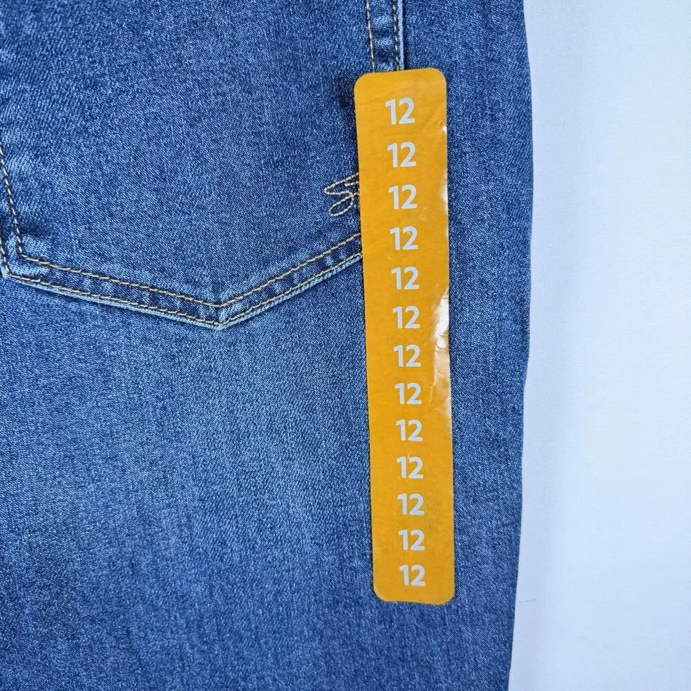 Seven7 Women's 90's Straight Jean Size 12 Dark Wash‎ Basic Minimalist NWT